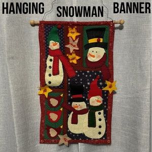 Snowman Hanging Decor-Felt and Cloth-EUC